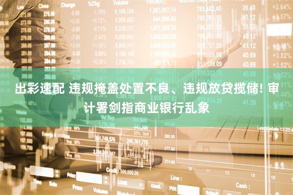 出彩速配 违规掩盖处置不良、违规放贷揽储! 审计署剑指商业银行乱象