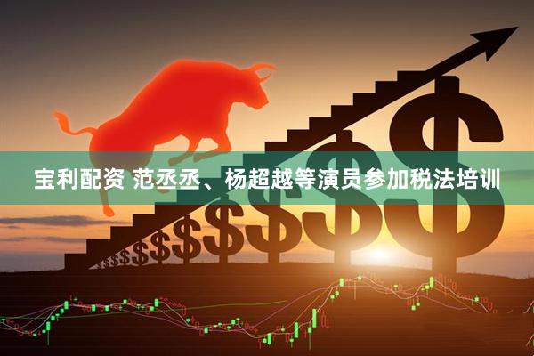 宝利配资 范丞丞、杨超越等演员参加税法培训